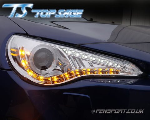 Top Sage Headlights - With Led Ring - Chrome - GT86 & BRZ