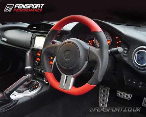 Red Leather Sports Steering Wheel - GT86 & BRZ