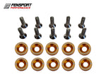 M6 Engine Dress Up Bolts - 10 Pack - Orange